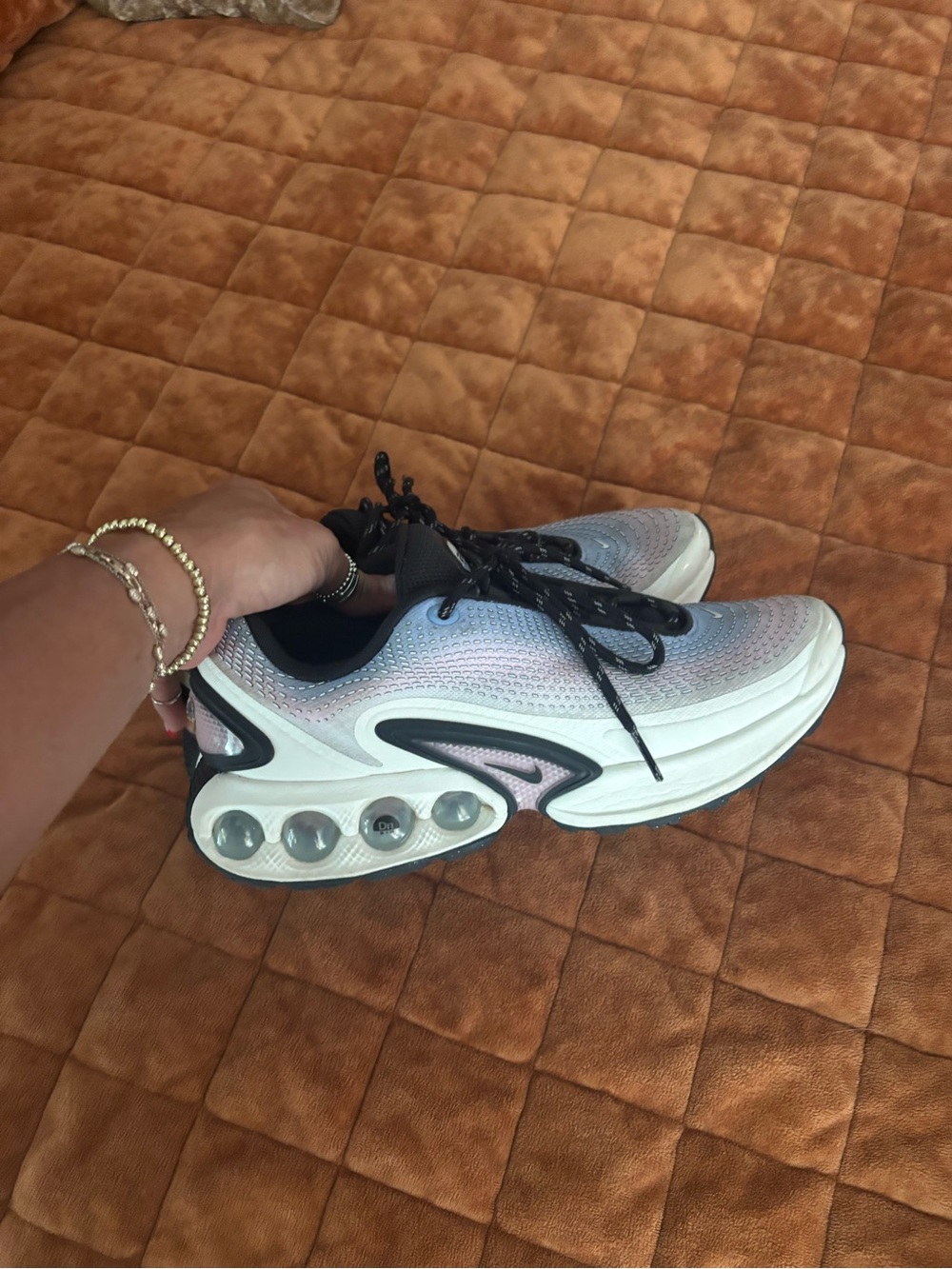 Nike Air max dn- Women's Gradient White to Pink to blue with Black Accents